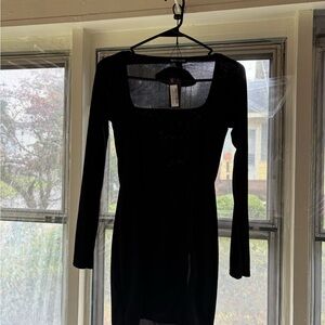 PrettyLittleThing Black Long Sleeve Dress